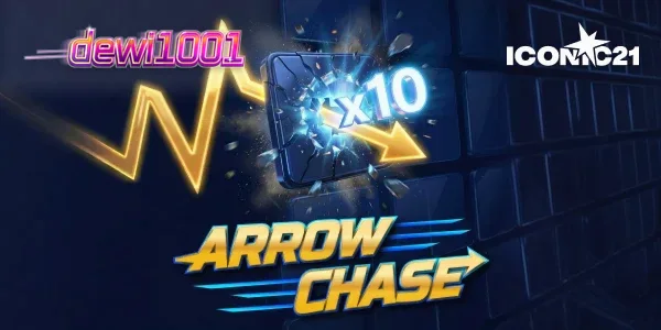 Tampilan visual permainan Arrow Chase dengan kisi-kisi pengali