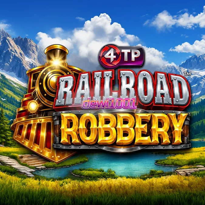 Tampilan visual slot Railroad Robbery dengan tema kereta api Wild West